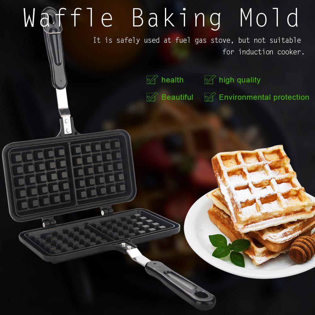 Zerodis dual head waffle iron non-stick waffle maker household kitchen gas pan mould press plate baking tool
