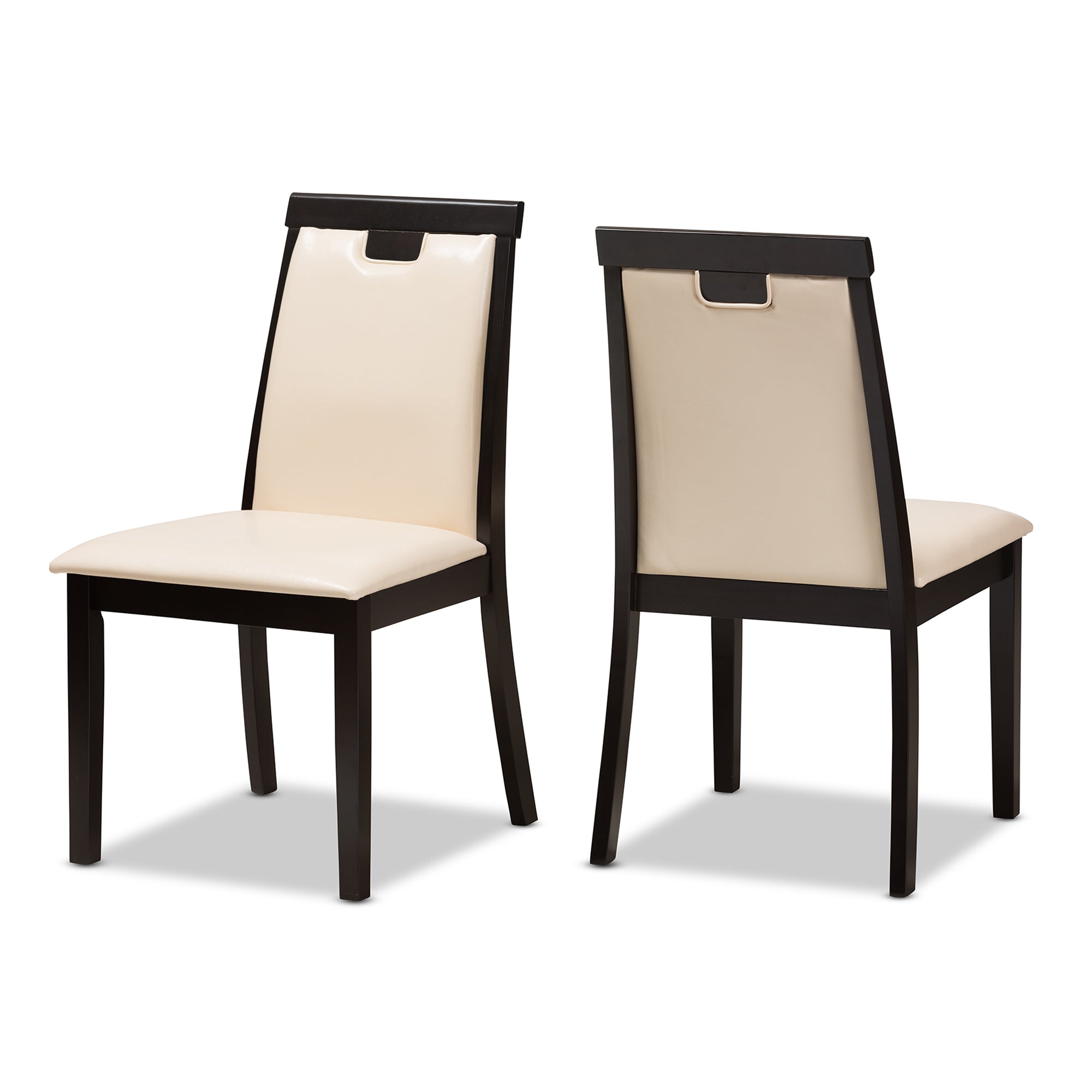 Baxton Studio Evelyn Contemporary Upholstered 2-Piece Dining Chair Set - Beige