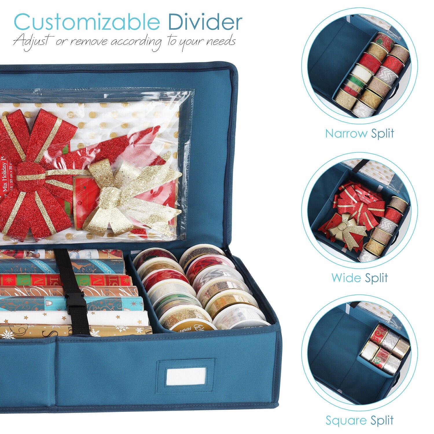 Hearth &a; Harbor Christmas Wrapping Paper &a; Holiday Accessories Storage Organizer Box Heavy Duty