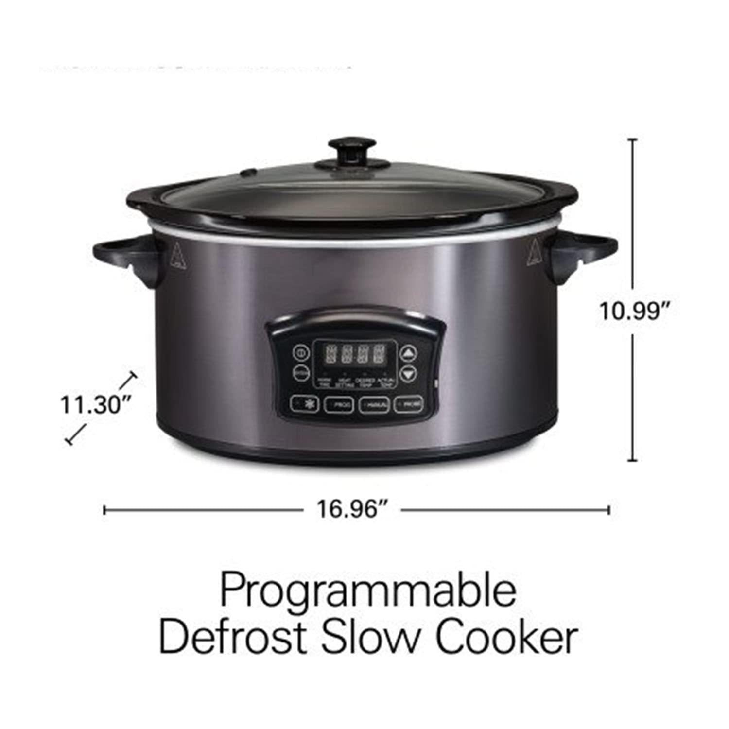 n\\p programmable defrost slow cooker, temperature probe, 6 quart capacity
