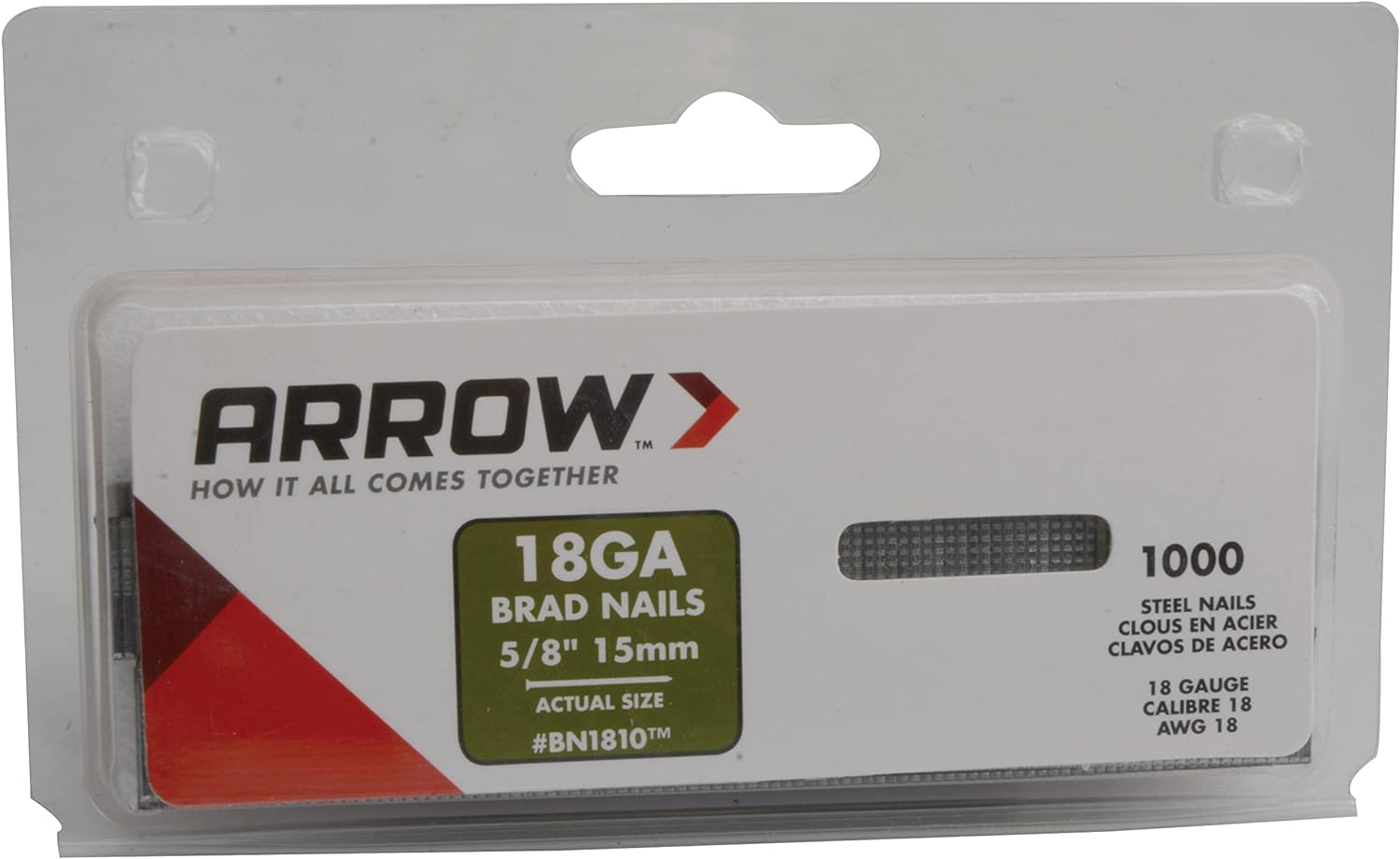 Arrow Fastener BN1810 Genuine 5/8-Inch Brown Brad Nails, 1000-pack