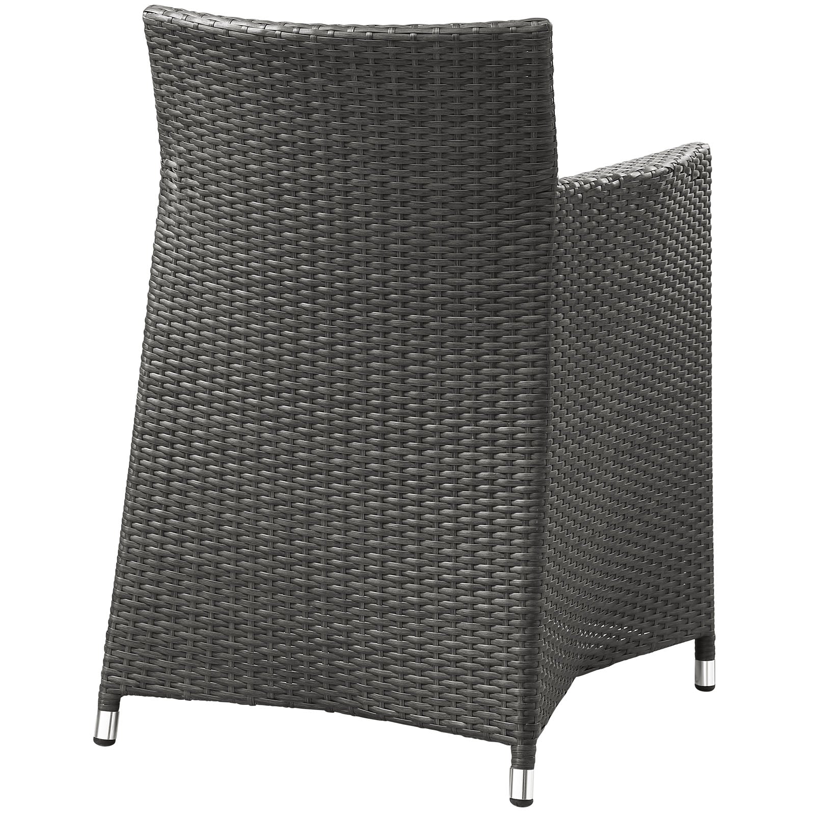LexMod Junction Armchair Outdoor Patio Wicker Set of 2 in Brown White