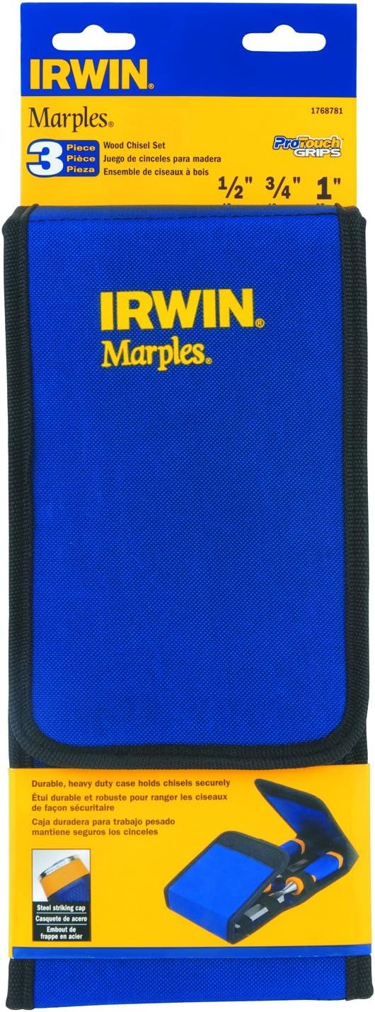 Irwin Tools IRWIN Marples Chisel Set with Wallet, 3-Piece (1768781) , Blue
