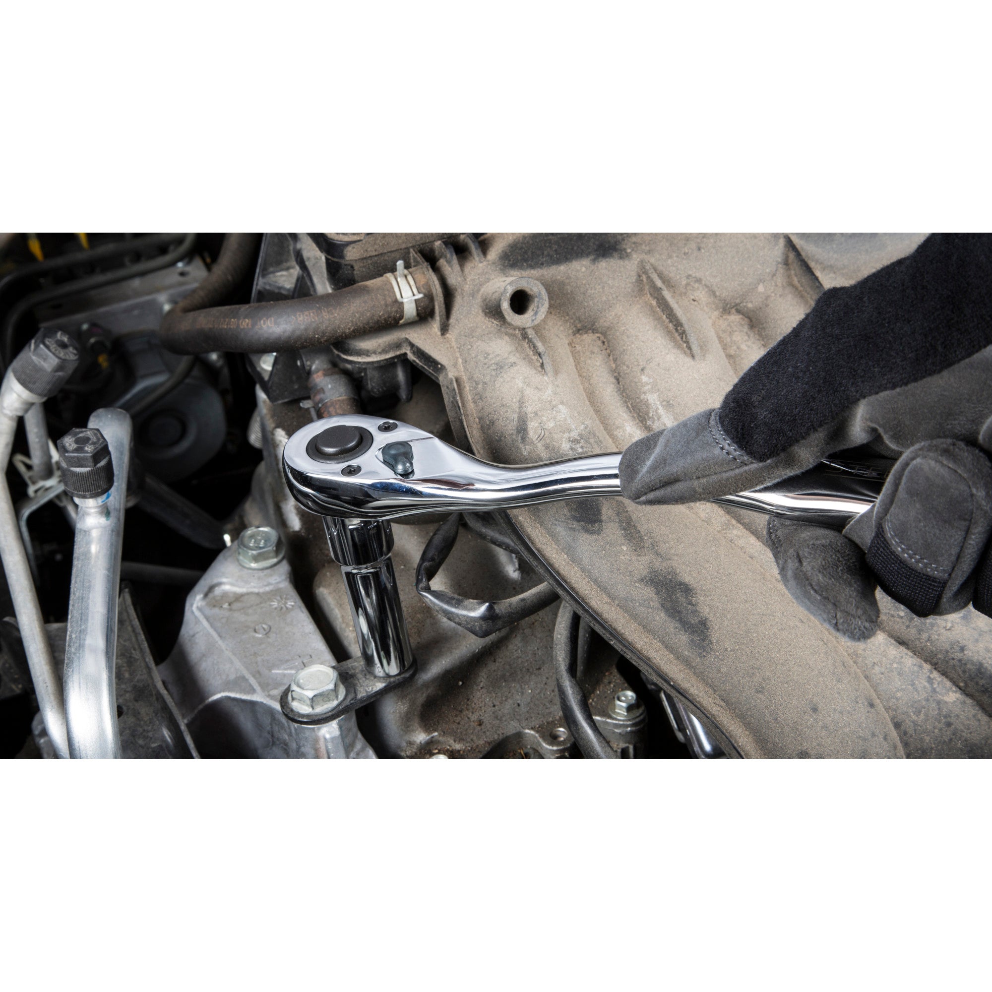 Steelman Pro 72-Tooth 1/2-Inch Drive Thin Profile Ratchet with Offset Handle