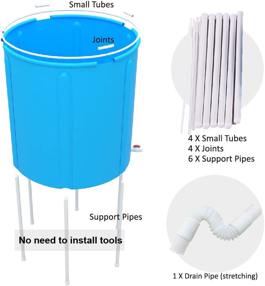 WateBom Portable Plastic Bathtub, Folding Spa BathTub for Adults, 31 inches Freestanding Soaking Tub Non-Inflatable Ice Bath Tub, Thick
