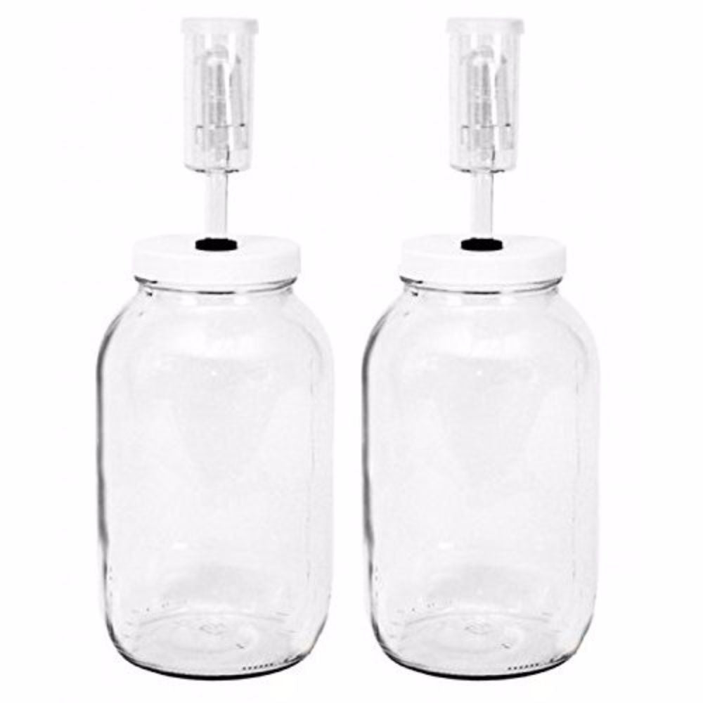 Home Brew Ohio One Gallon Wide Mouth Jar with Lid and Econolock-Set of 2