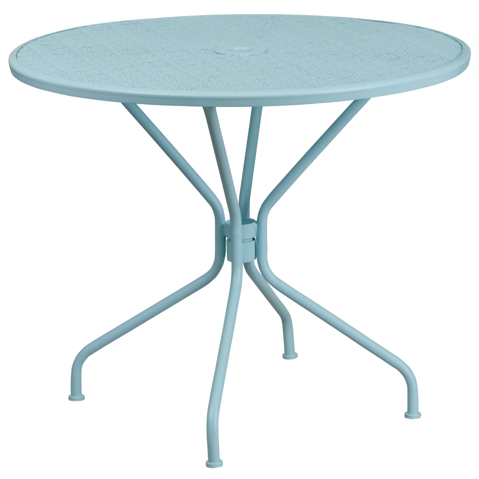 Flash Furniture 5-Piece Sky Blue Round Back Outdoor Furniture Patio Dining Set