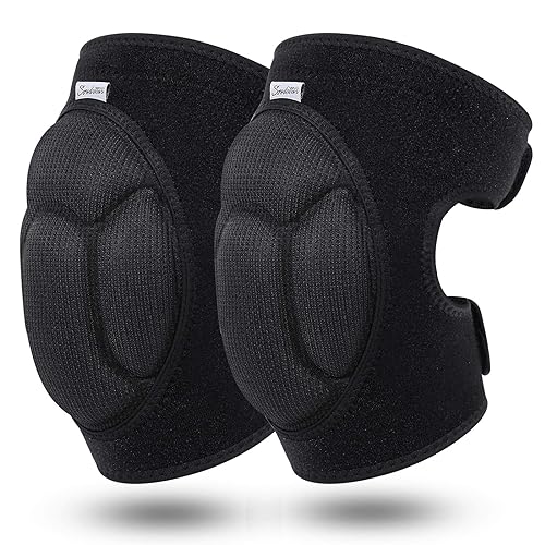 Soudittur Adult Knee Pads for Gardening, Anti-Slip Collision Avoidance Kneepads with Thick EVA Foam, for House Cleaning, Constru