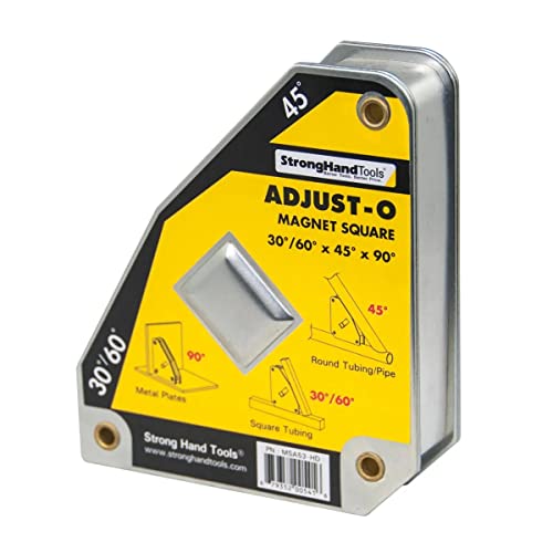 Strong Hand Tools, Heavy Duty, Adjust-O Magnet Square, On/Off Switches, Pull Force: 65 lbs, 4-3/8
