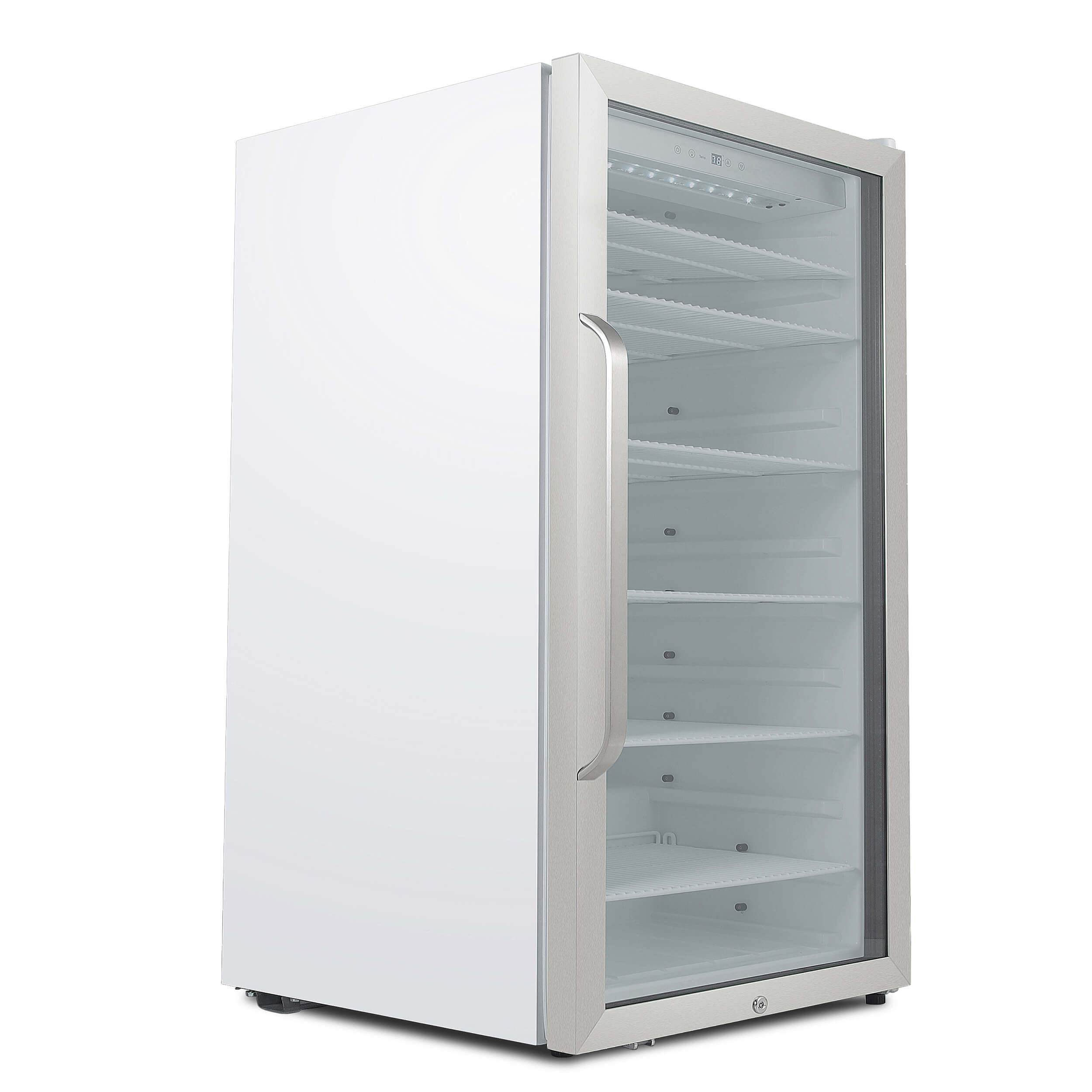 Whynter Freestanding 10.6 cu. ft. Stainless Steel Commercial Beverage Merchandiser with Superlit Door and Lock -White