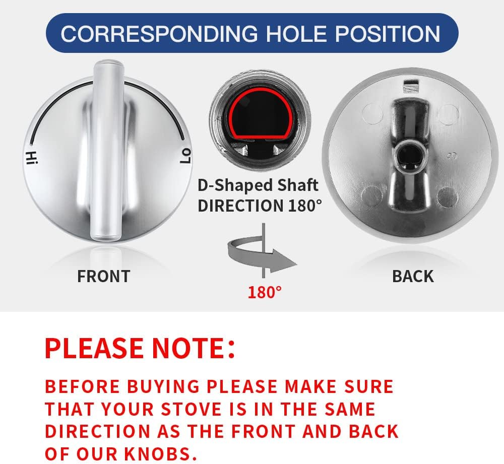 Reyhoar 7733P410-60 Surface Burner Knob, Control Knobs Replacement Part fit for Jenn-Air/ Maytag/ KitchenAid Gas Cooktop Stove, Replace