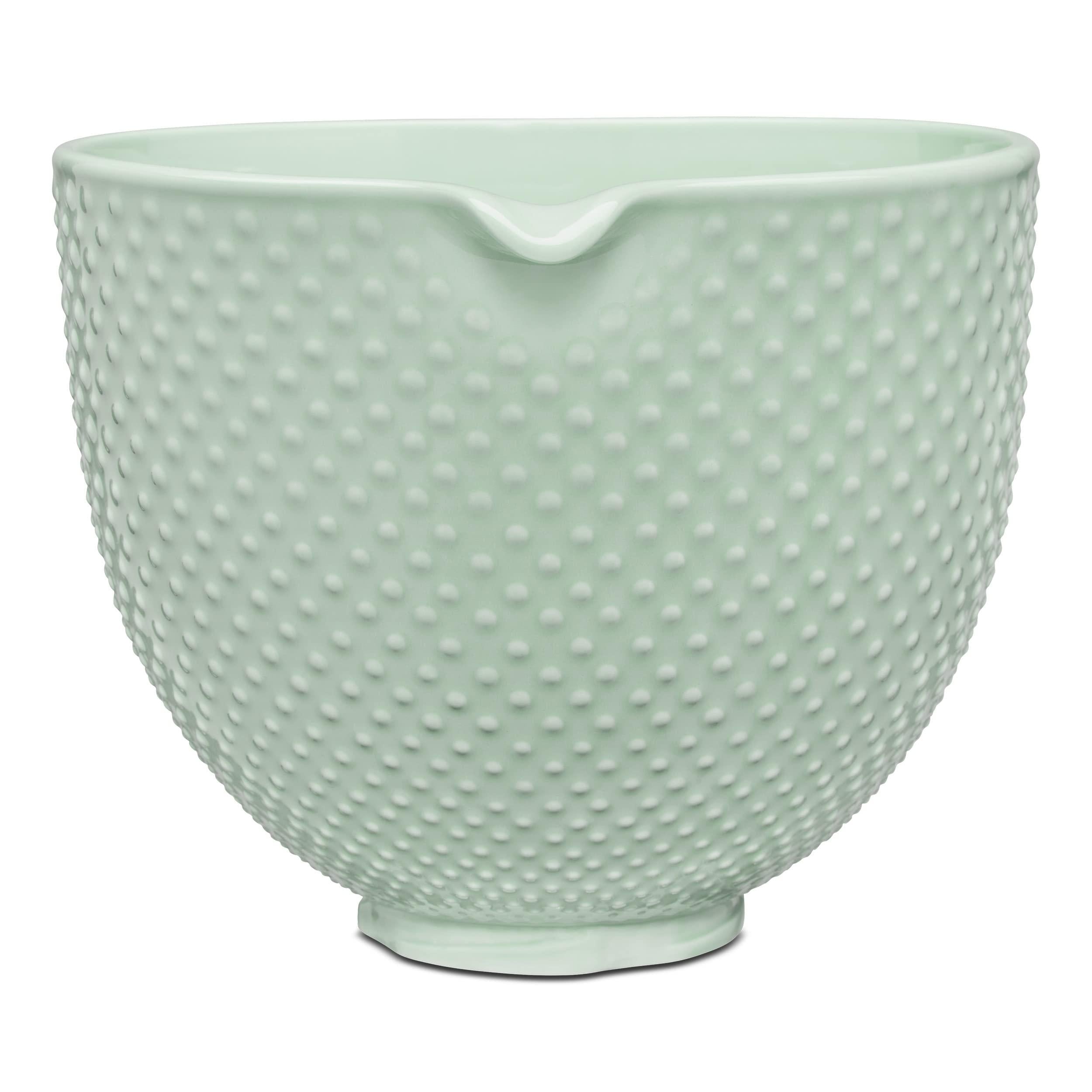 kitchenaid 5 quart ceramic bowl for all 4.5-5 quart tilt-head stand mixers ksm2cb5tdd, dew drop