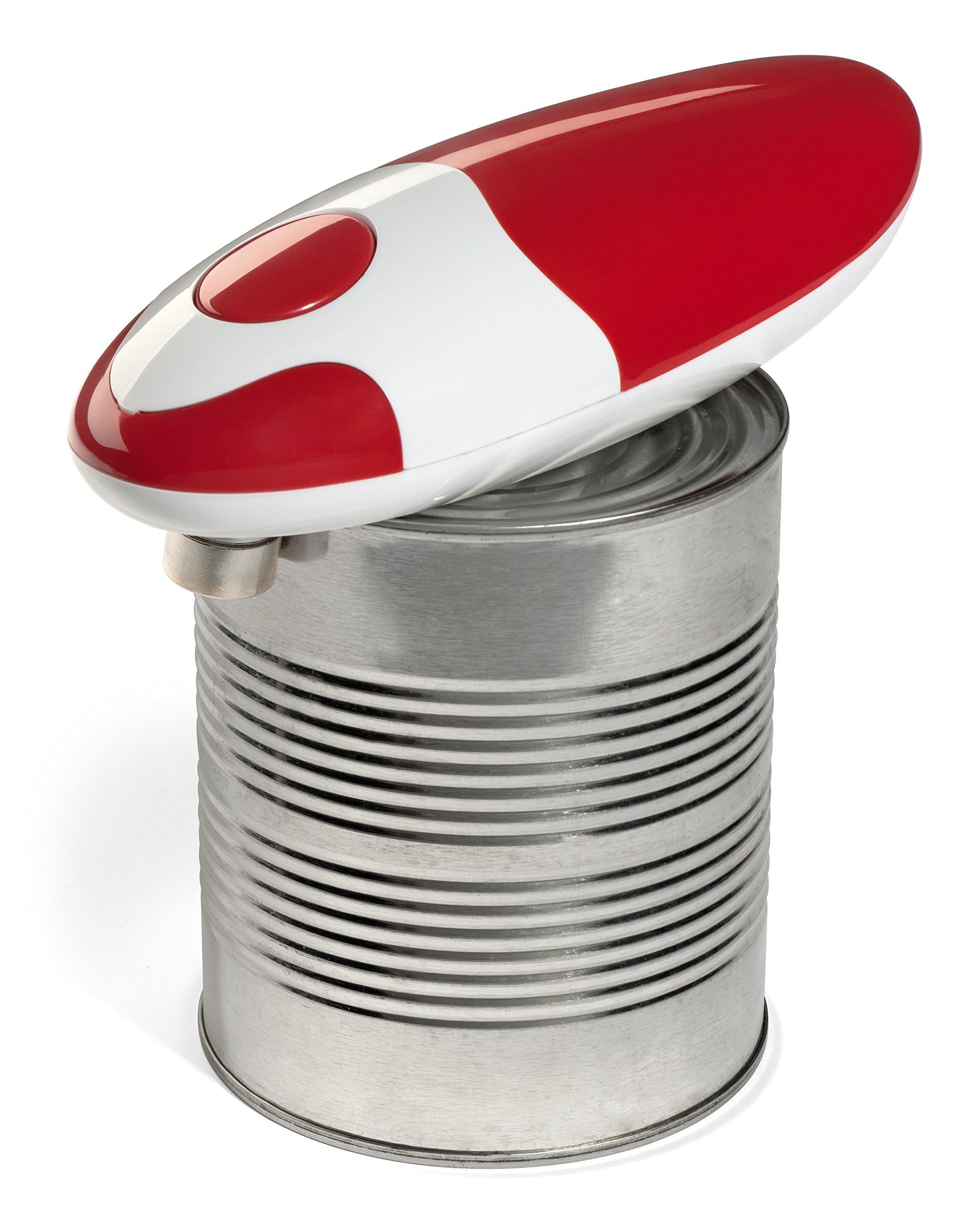 bartelli soft edge automatic electric can opener - red battery powered