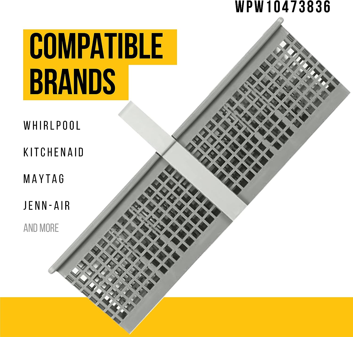 PartsBroz Upgraded WPW10473836 W10473836 Silverware Basket - Compatible Whirlpool KitchenAid Maytag Dishwasher Parts - Replaces AP6021983