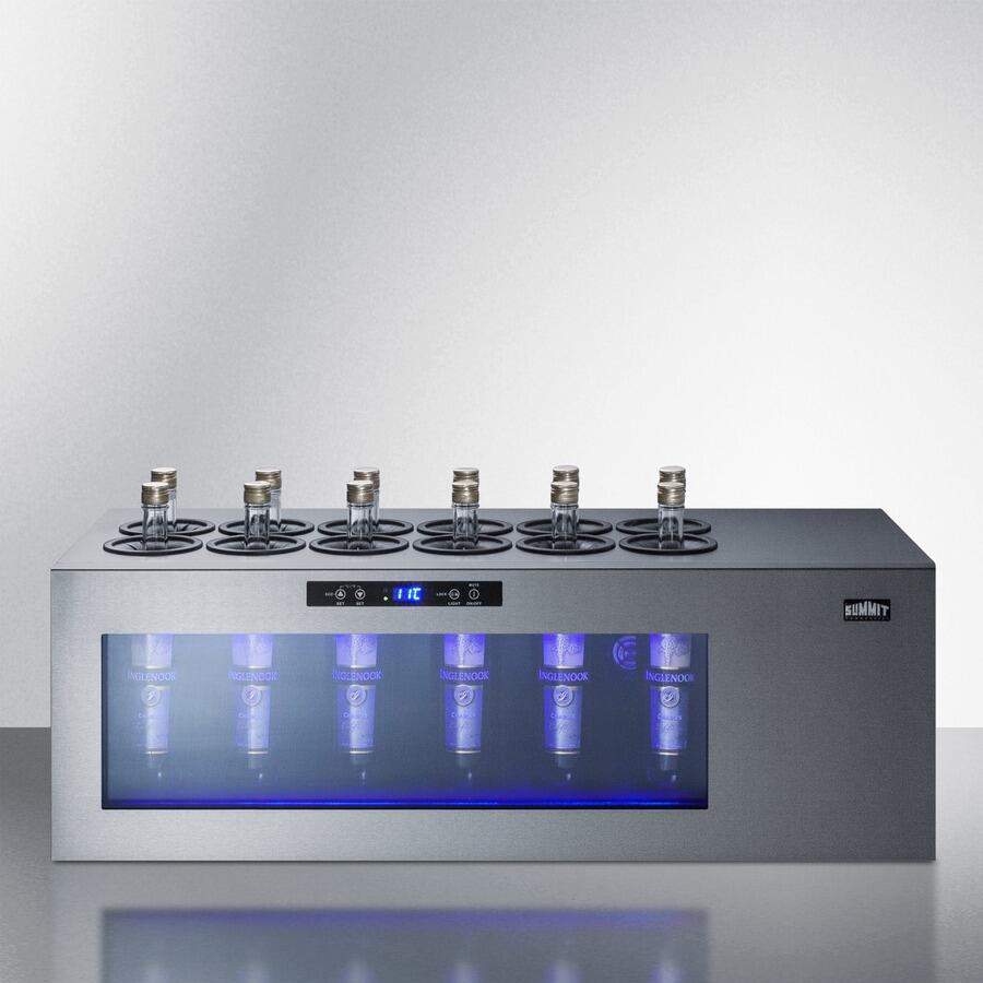 Summit STC12 36 Open Wine Cooler with 12 Bottle Capacity  Commercially Approved  Digital Thermostat  Temperature Alarm  LED Ligh