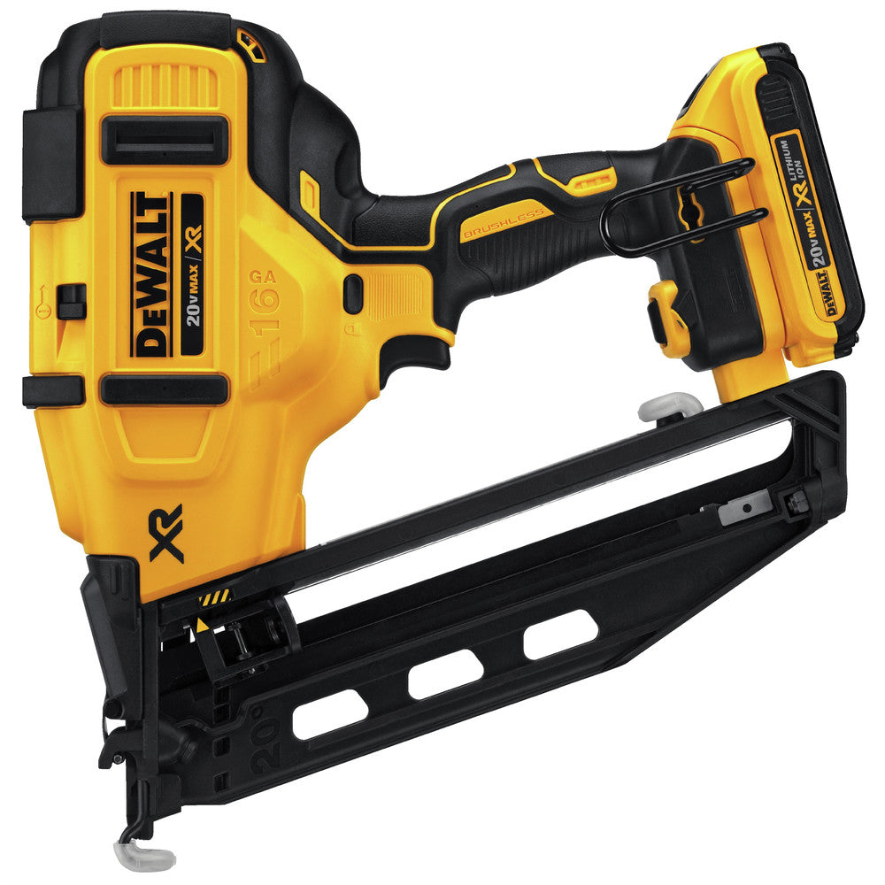 DeWalt DCN660D1 20V MAX 2.0 Ah Cordless Lithium-Ion 16 Gauge 2-1/2 in. 20 Degree Angled Finish Nailer Kit