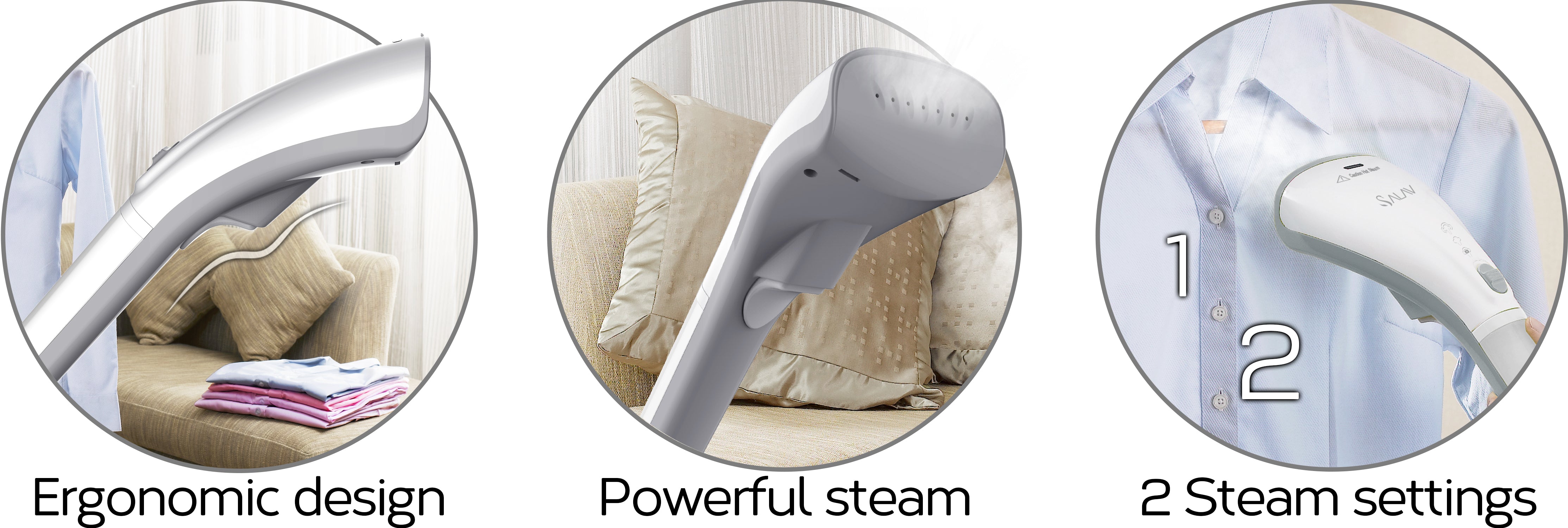 SALAV HS-04/T Gray QuickSteam Hand Held Steamer, 1000 watts,