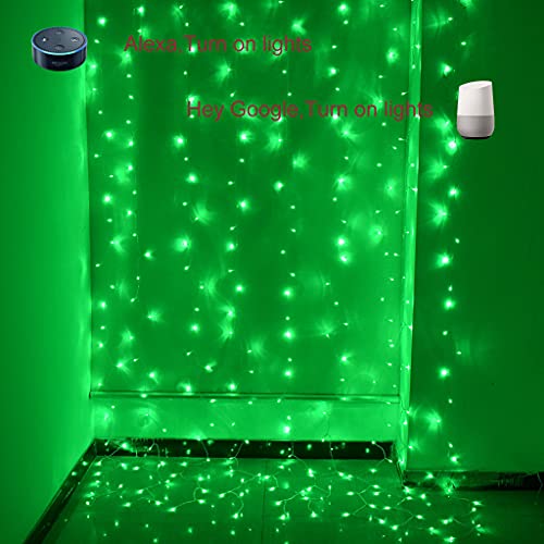 VagaryLight Led Curtain Lights Wifi Smart Twinkle String Window Lights Work With Echo Alexa Google Assistant|Remote Appltimer|Million Colors