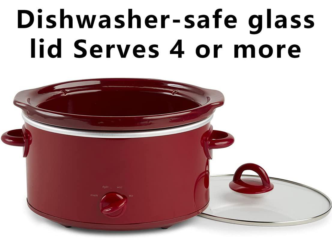 NOZAYA 4 quart slow cooker for 4+ people - red