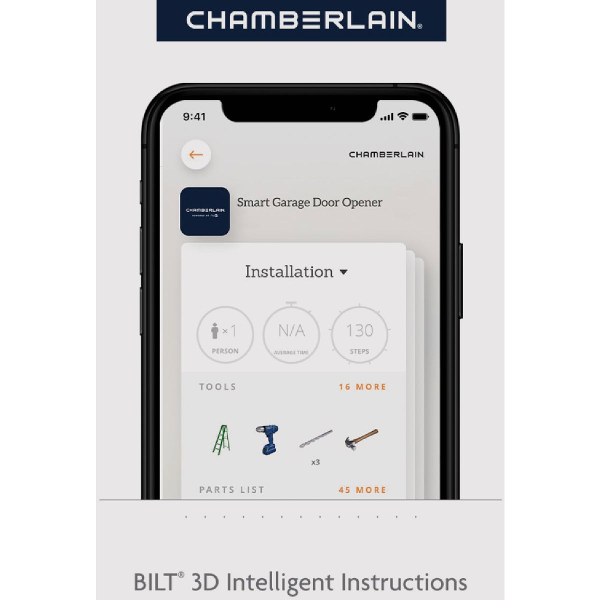 Chamberlain C2202 Chamberlain C2202 1/2 HP Smartphone Controlled Chain Drive Garage Door Opener C2202
