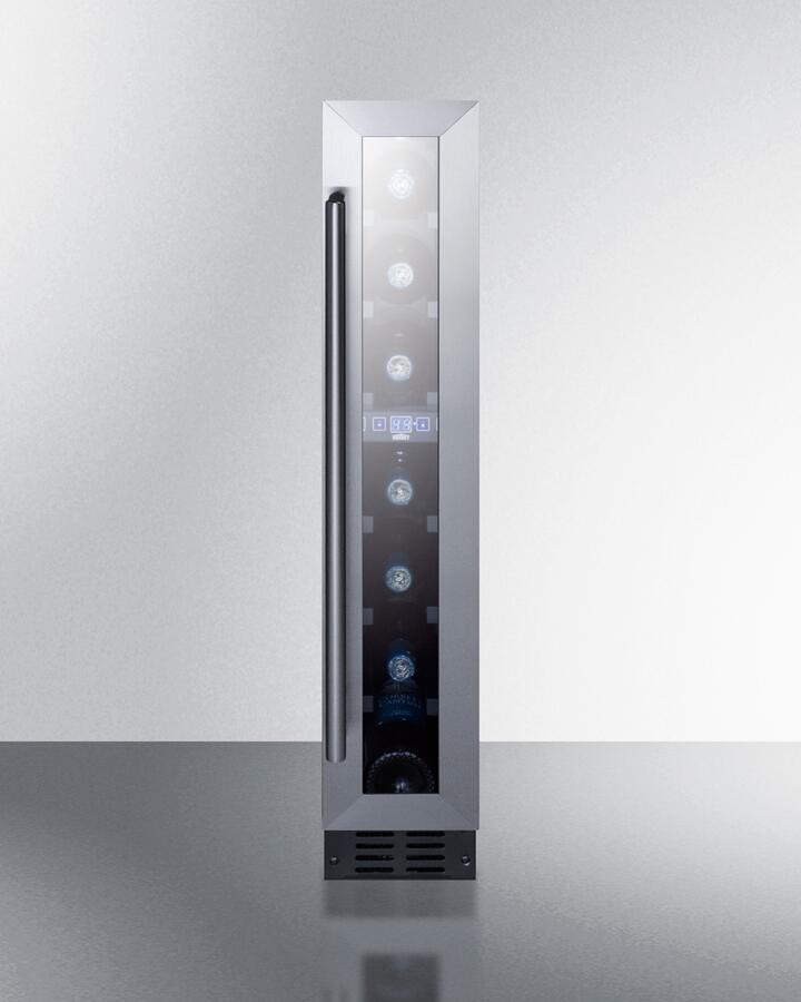 Summit SWC007 6 Wine Cooler with 7 Bottle Capacity  Digital Thermostat  Automatic Defrost  LED Lighting  High Temperature and Op