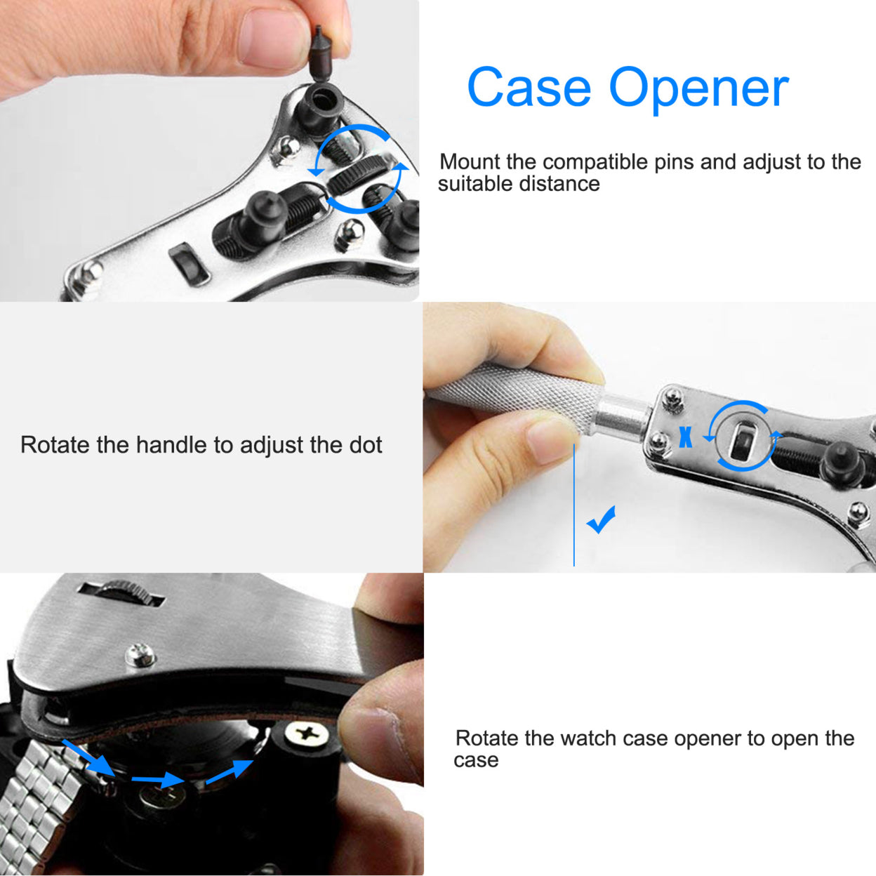 GLOBAL PHOENIX 21 PCS Watch Repair Tool Kit Hand Link Remover Watch Band Holder Case