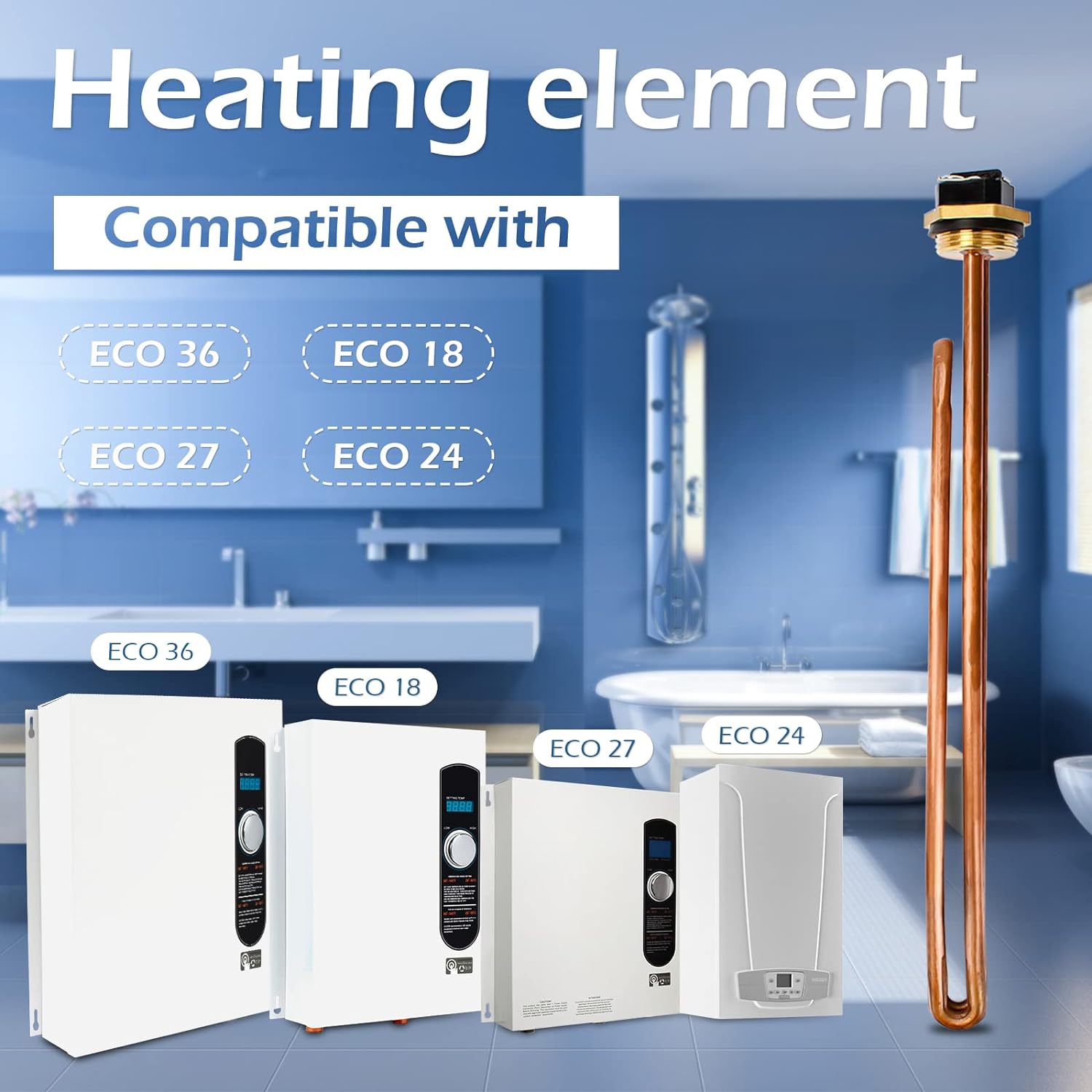 antoble Replacement He 90240 Heater Element Part 9000W/240V HE9K240VCC Compatible with Ecosmart Electric Tankless Water Heater Eco 18,