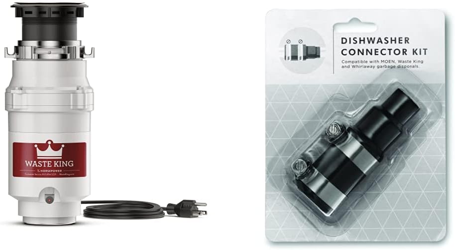 Waste King L-111 Garbage Disposal with Power Cord, 1/3 HP , Gray