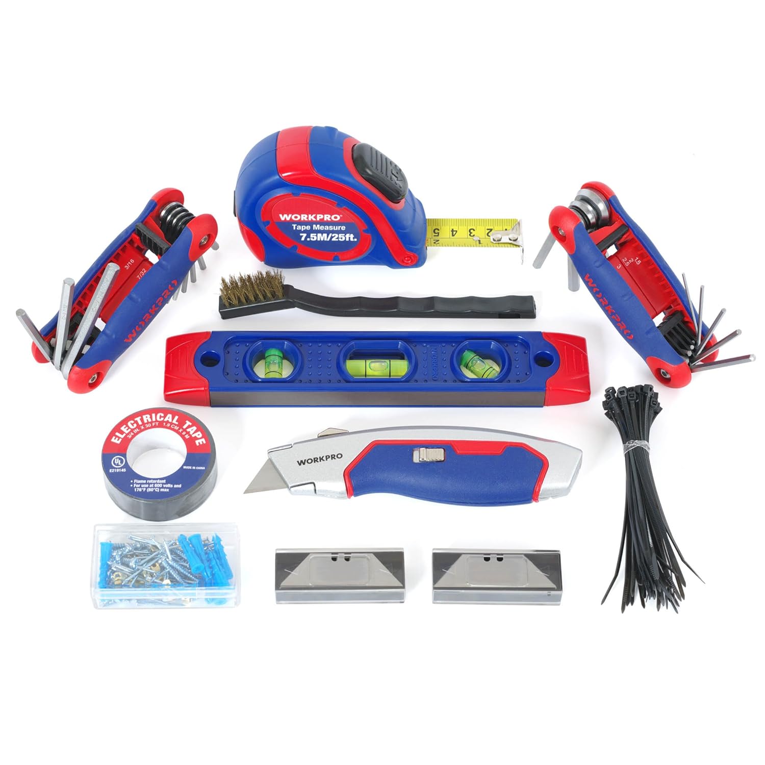GCP Products Home Tool Kit, 322Pcs Home Repair Hand Tool Kit Basic Household Tool Set With Carrying Bag