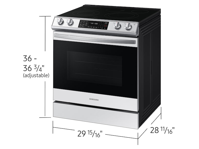 Samsung Bespoke 6.3 cu. ft. Smart Slide-in Electric Range with Air Fry &a; Convection in White Glass