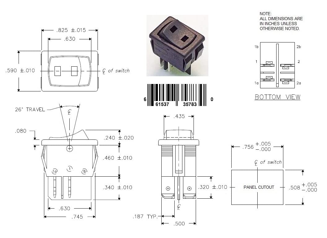 Generic Replacement On Off Switch for Shop Vac with Oversized ON/Off Push Button