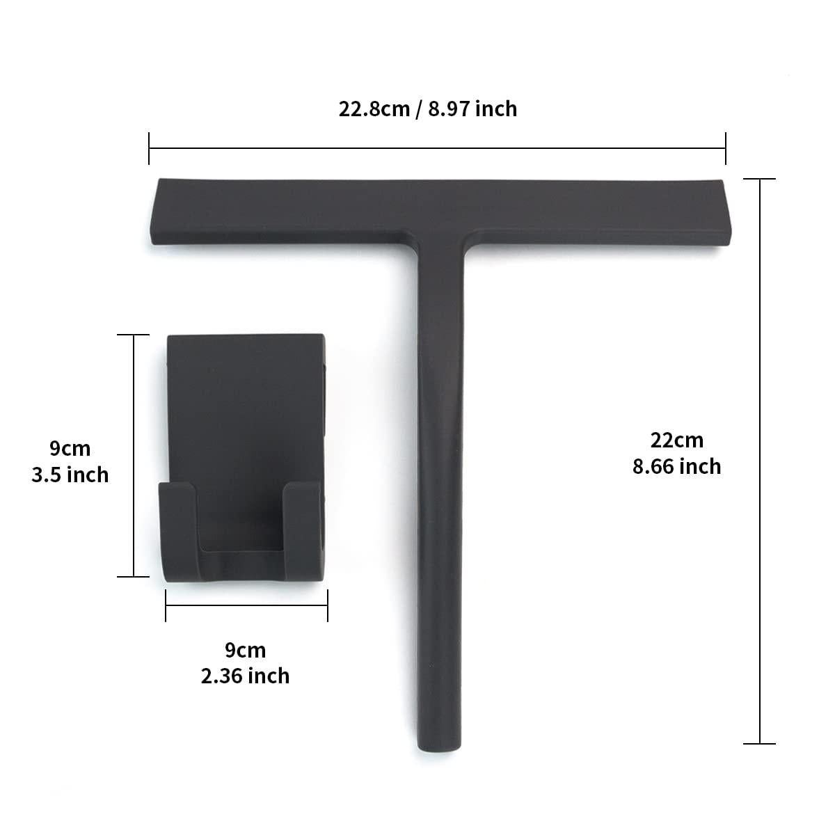 KAUKKO all-purpose shower squeegee for shower doors, bathroom, window and car glass, ergonomic non-slip handle by kaukko (grey)