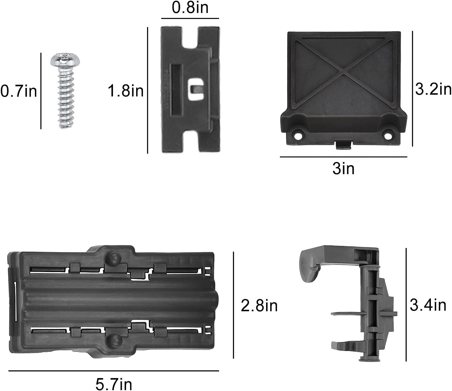 AMI PARTS W10712394 Dishwasher Upper Rack Adjuster Metal Kit Compatible with Kenmore Whirlpool KitchenAid by AMI Parts - Replaces W107123
