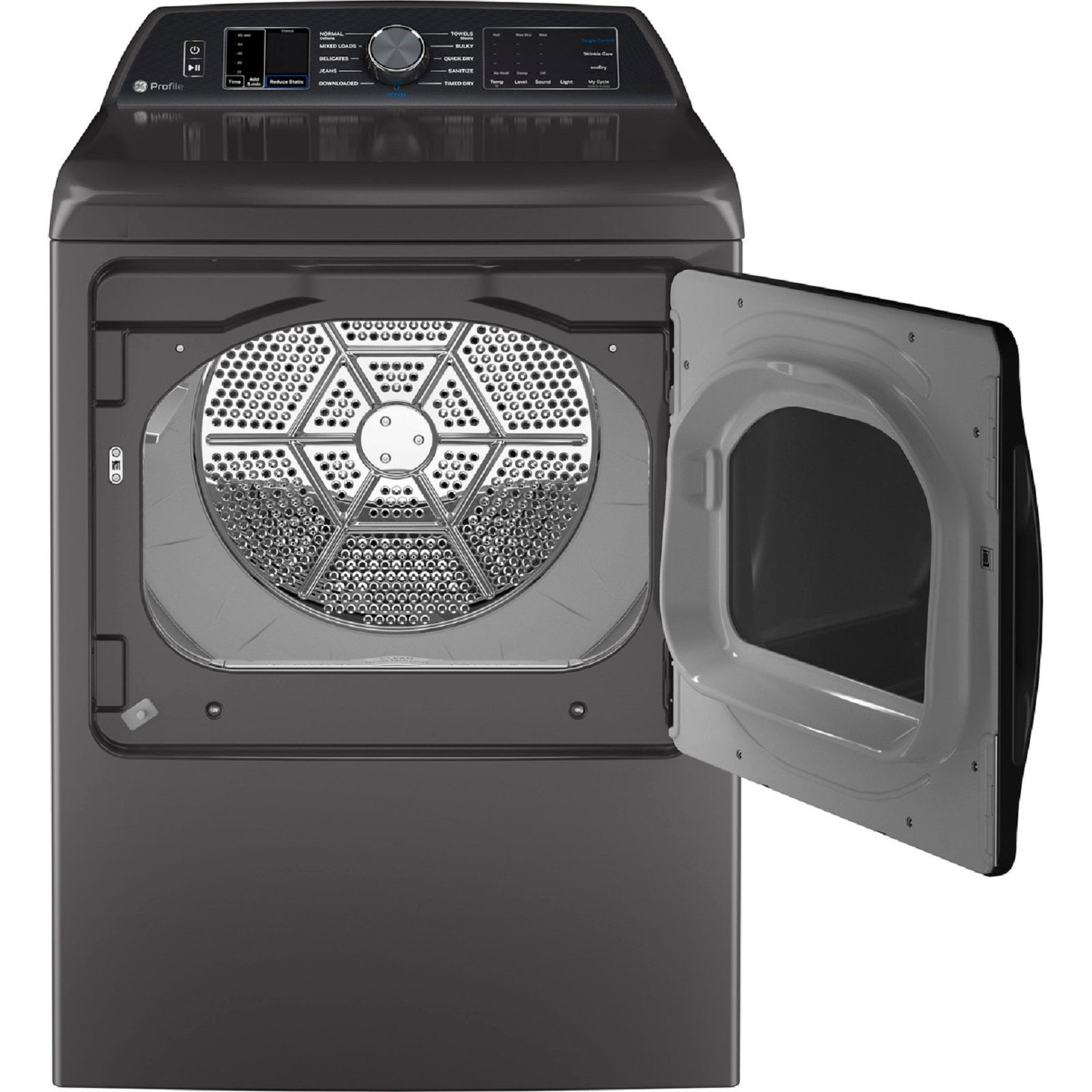 GE Appliances PTD70GBPTDG GE Profile 7.4 cu. ft. Capacity Smart Aluminized Alloy Drum Gas Dryer with Sanitize Cycle and Sensor Dry - Diamond Gray