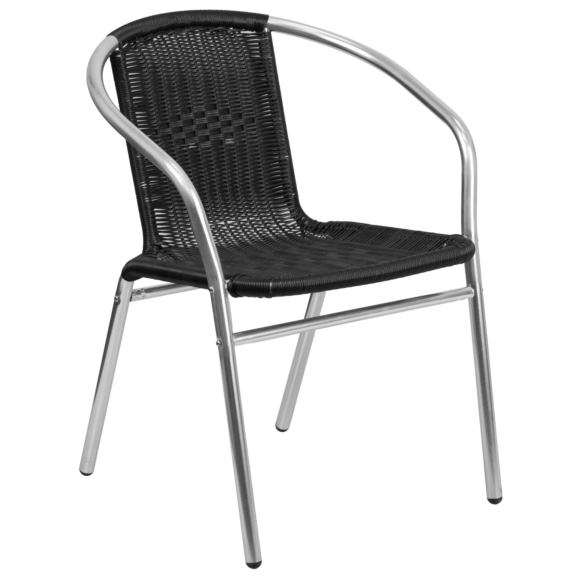 Flash Furniture 5-Piece Gray and Black Square Contemporary Outdoor Furniture Patio Table with Chairs Set