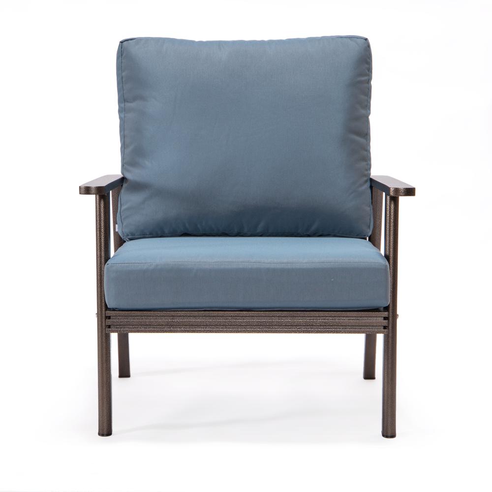 Leisuremod 3-Piece Outdoor Patio Set with Brown Aluminum Frame and Loveseat and Armchairs
