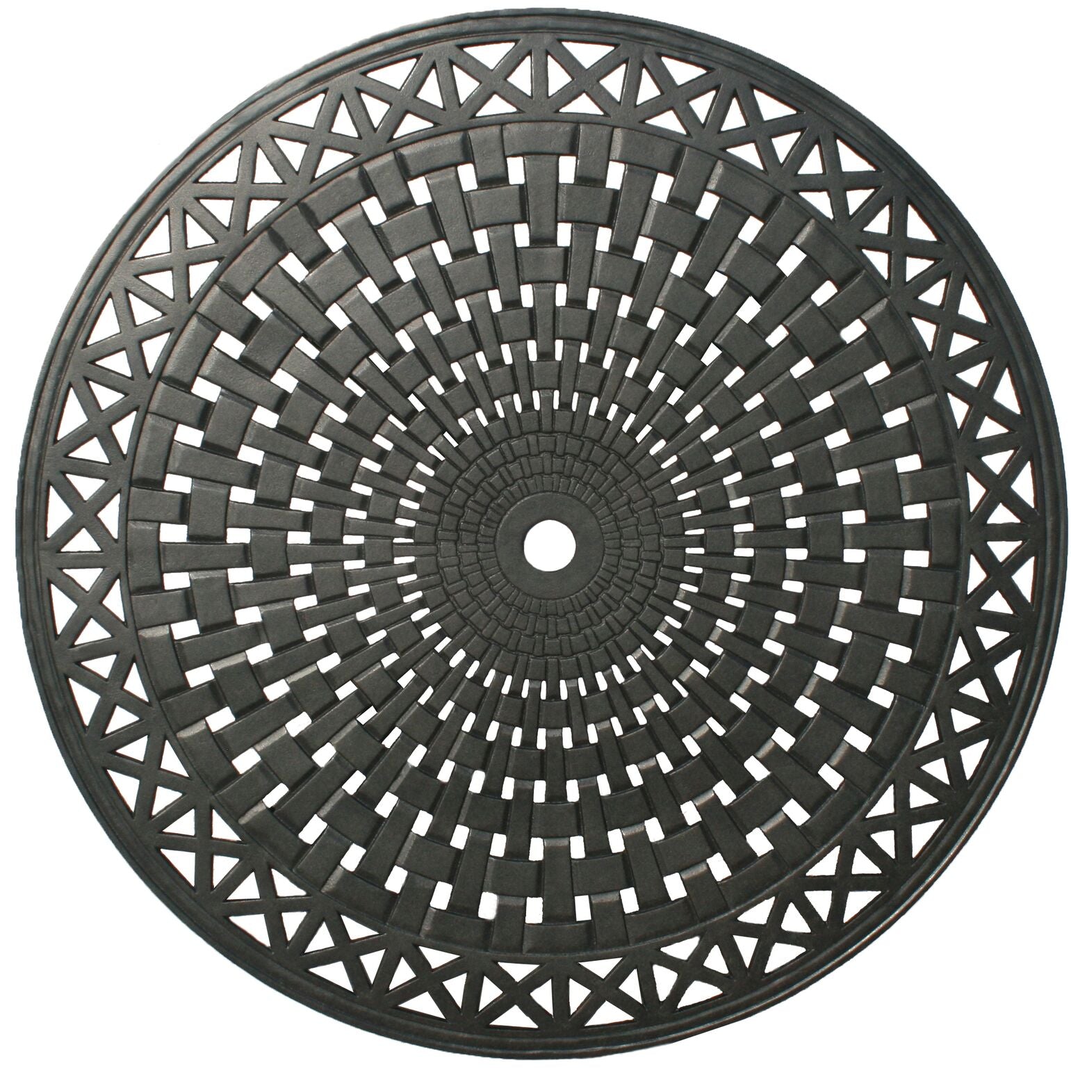 Outdoor Living and Style 5-Piece Black Round Outdoor Patio Bar Set - Gray Cushions