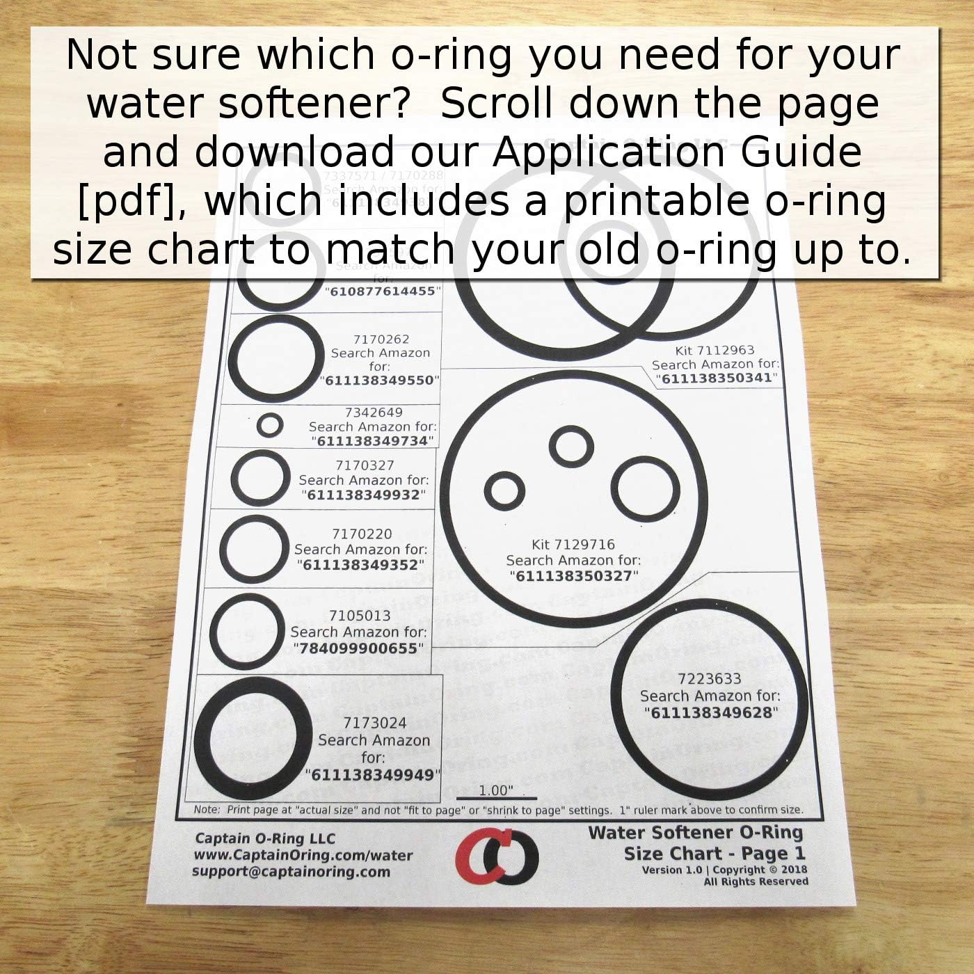 Captain O-Ring LLC Water Softener O-Ring Seal Kit 7112963 / WS35X10001 for Kenmore, GE, and more Water Systems (Includes P/N: 7170296, 7170254, 71