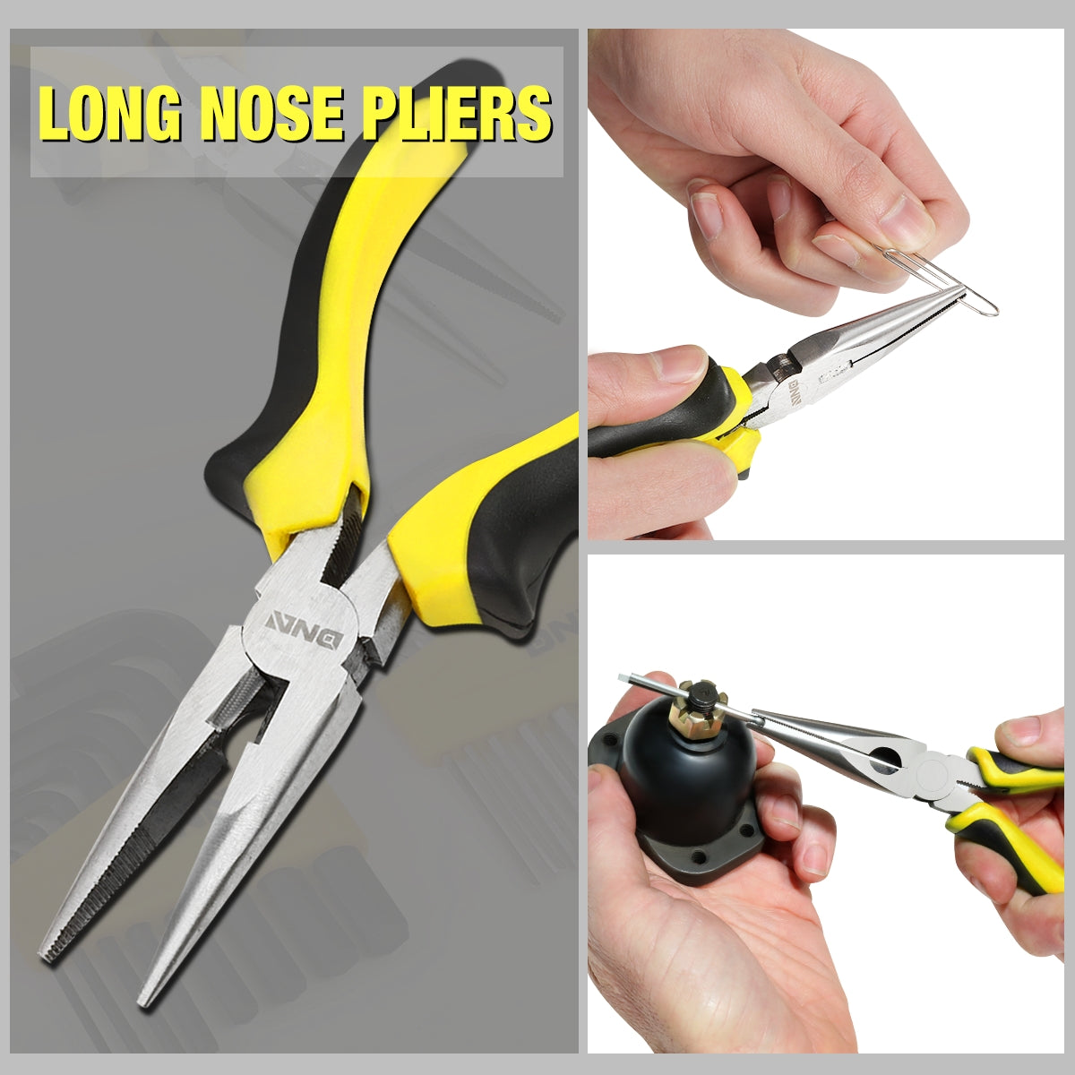 DNA Motoring TOOLS-00022 DNA MOTORING Yellow 220 Pcs Portable Automotive Mechanic Repair Toolbox Socket+Hex Key+Screwdriver