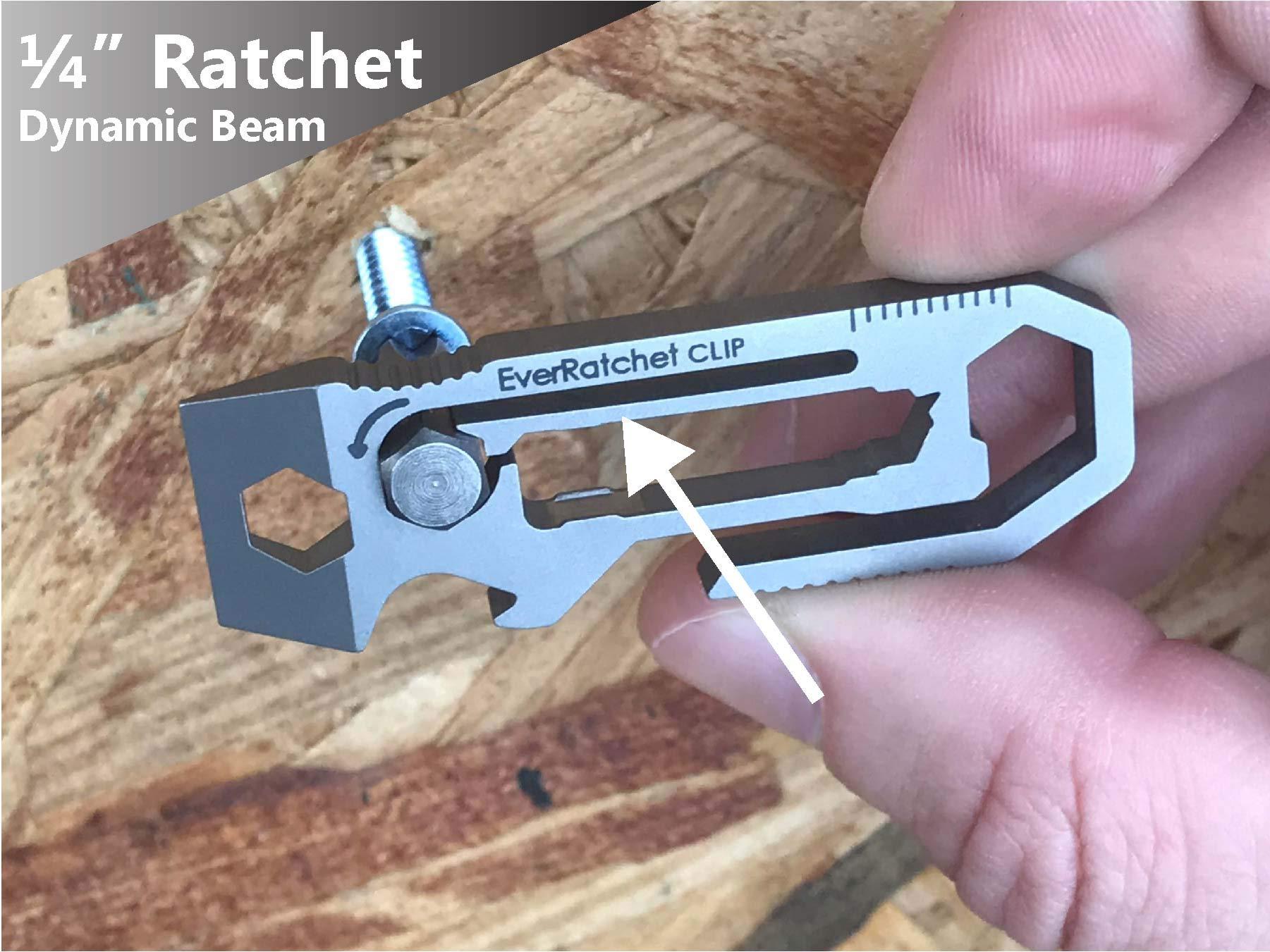 Gear Infusion everratchet clip ratcheting keychain multitool (titanium - original)