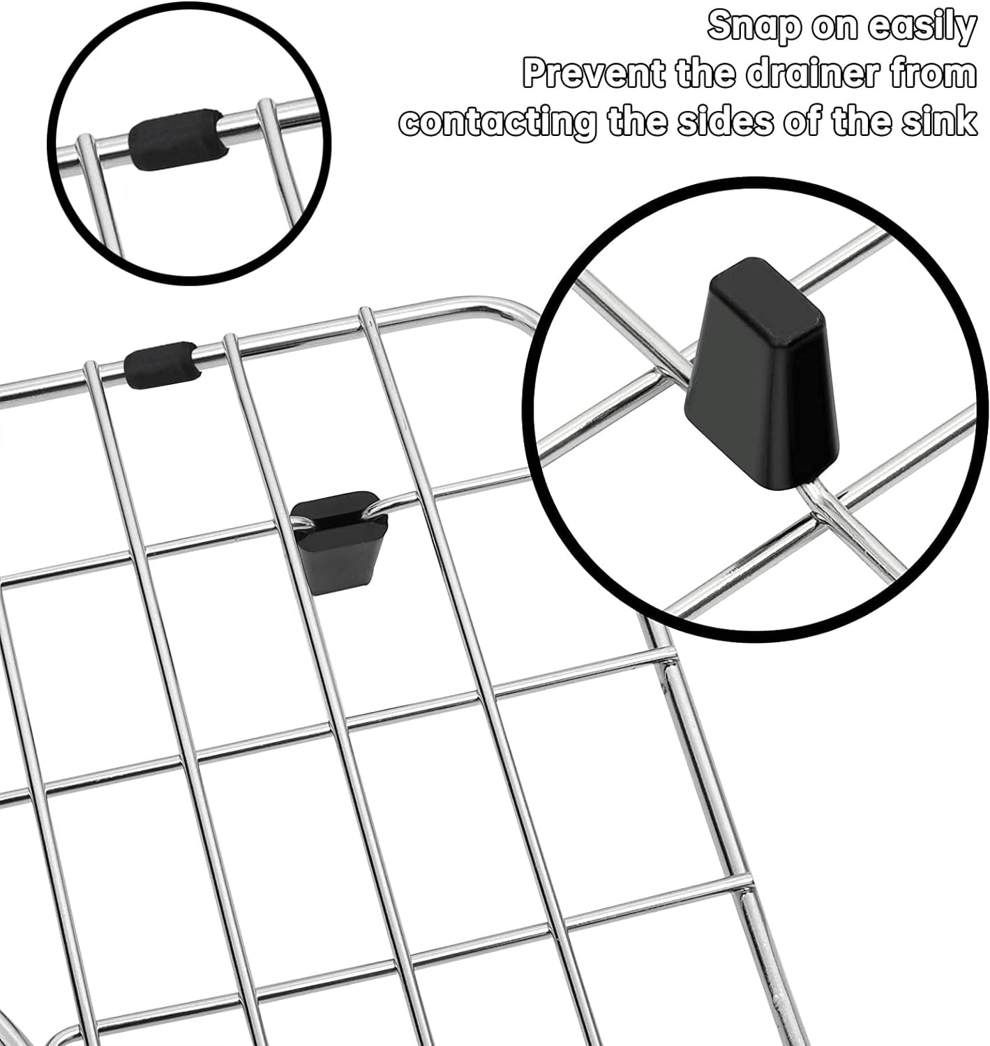 YZ Jadairy 20 PCS Rubber Feet for Sink Grid Kitchen Sink Rack Feet Kitchen Sink Wire Protective Rack Feet Black Grid Protector Rep