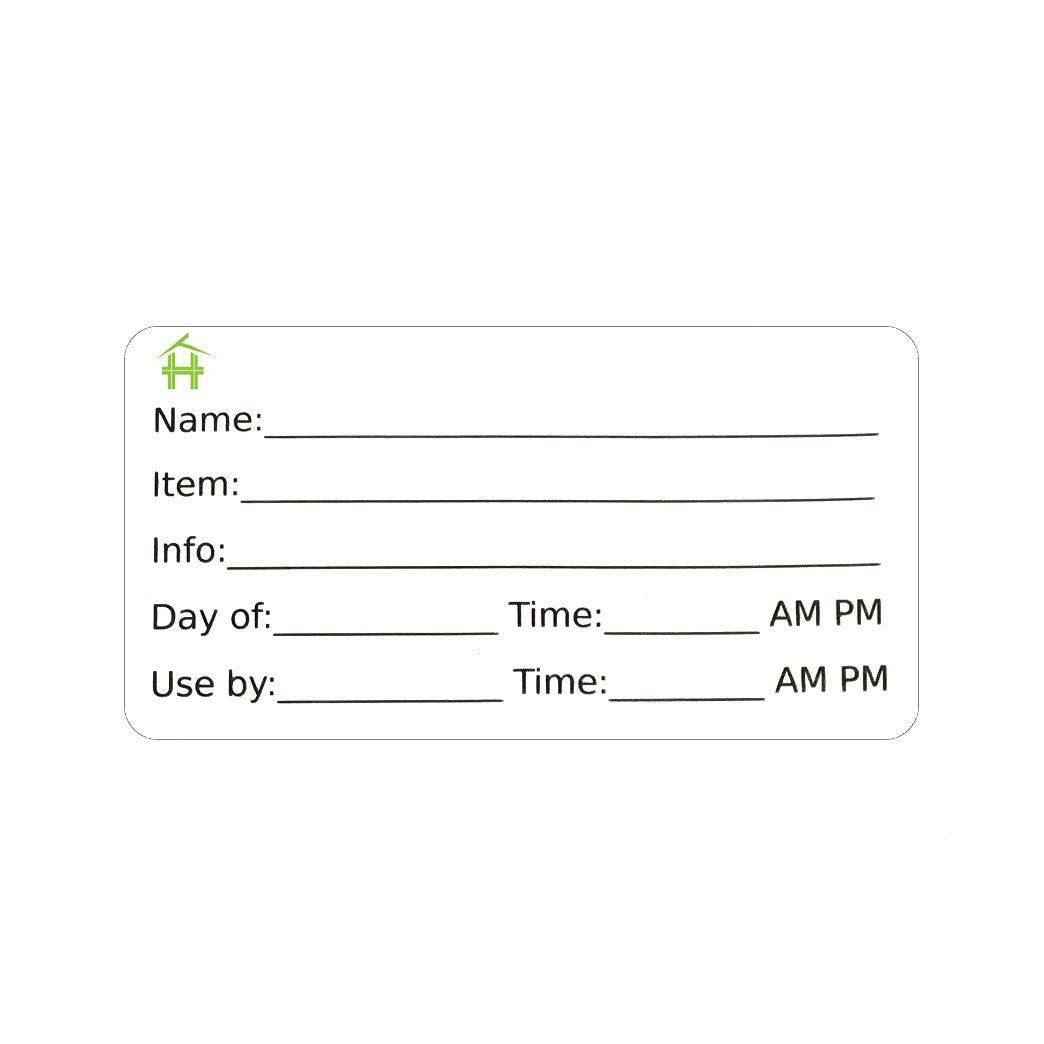 Homey Product 500 food labels - removable stickers with large writable surface - peel clean with no glue residue - great for meal preparati