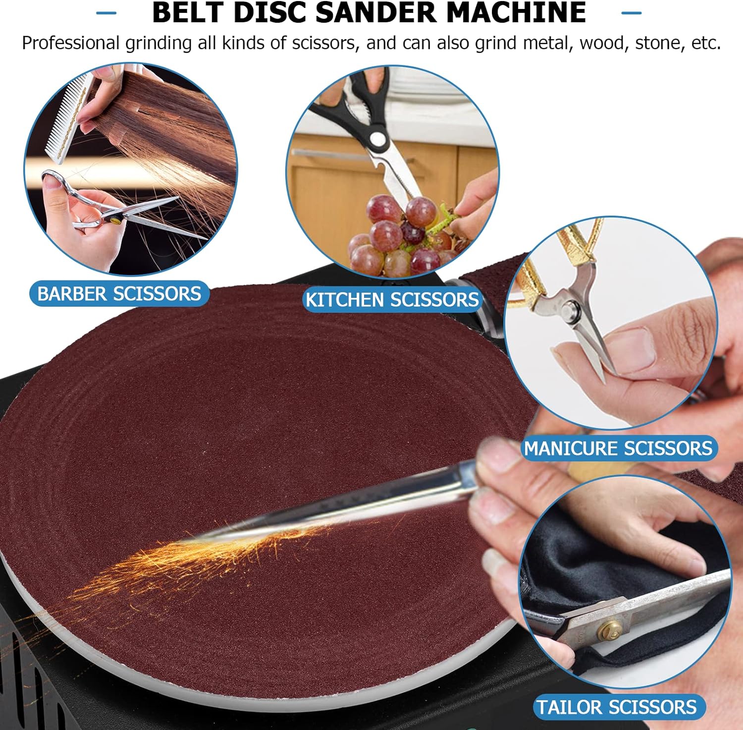 MXBAOHENG Mini Disc Sander 6-Inch Electric Mini Belt Sander 1.2-Inch by 15-Inch, Small Sanding Belt Machine for Wood Crafts Metal Stone G