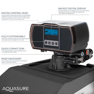 Aquasure Harmony Lite All-In-One Water Softener w/Triple Purpose Pre-Filter, 34,000 Grain, Low Maintenance, Water Saving Tech