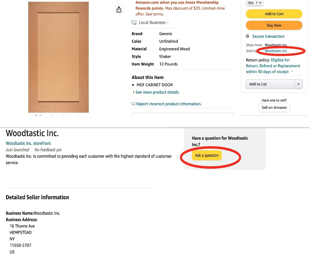 Generic Unfinished MDF Slab Cabinet Door Bathroom-Kitchen-Closet Replacement (22 Inch Wide, 23 Inch Tall)
