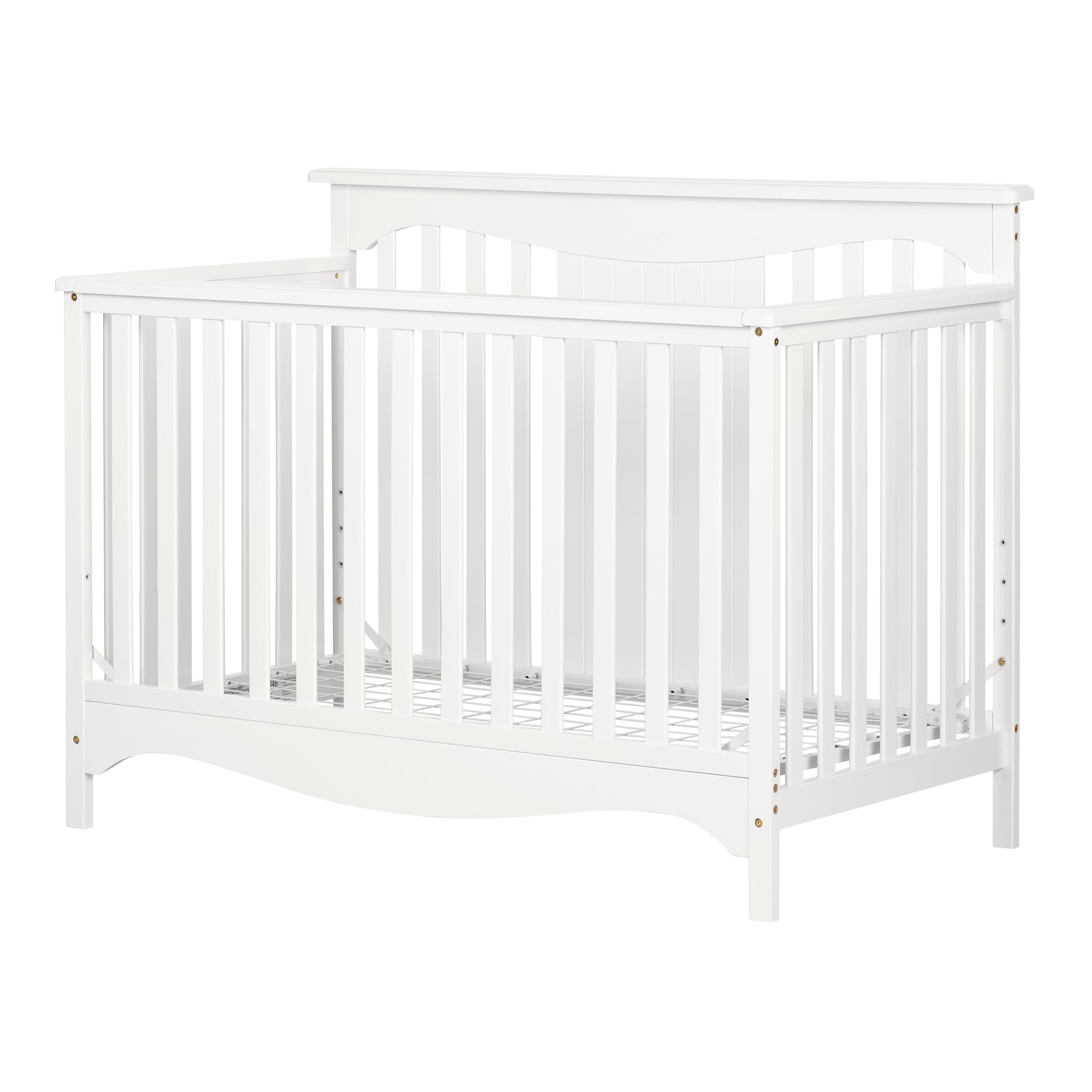 South Shore Savannah Baby Crib - 4 Heights with Toddler Rail- Pure White