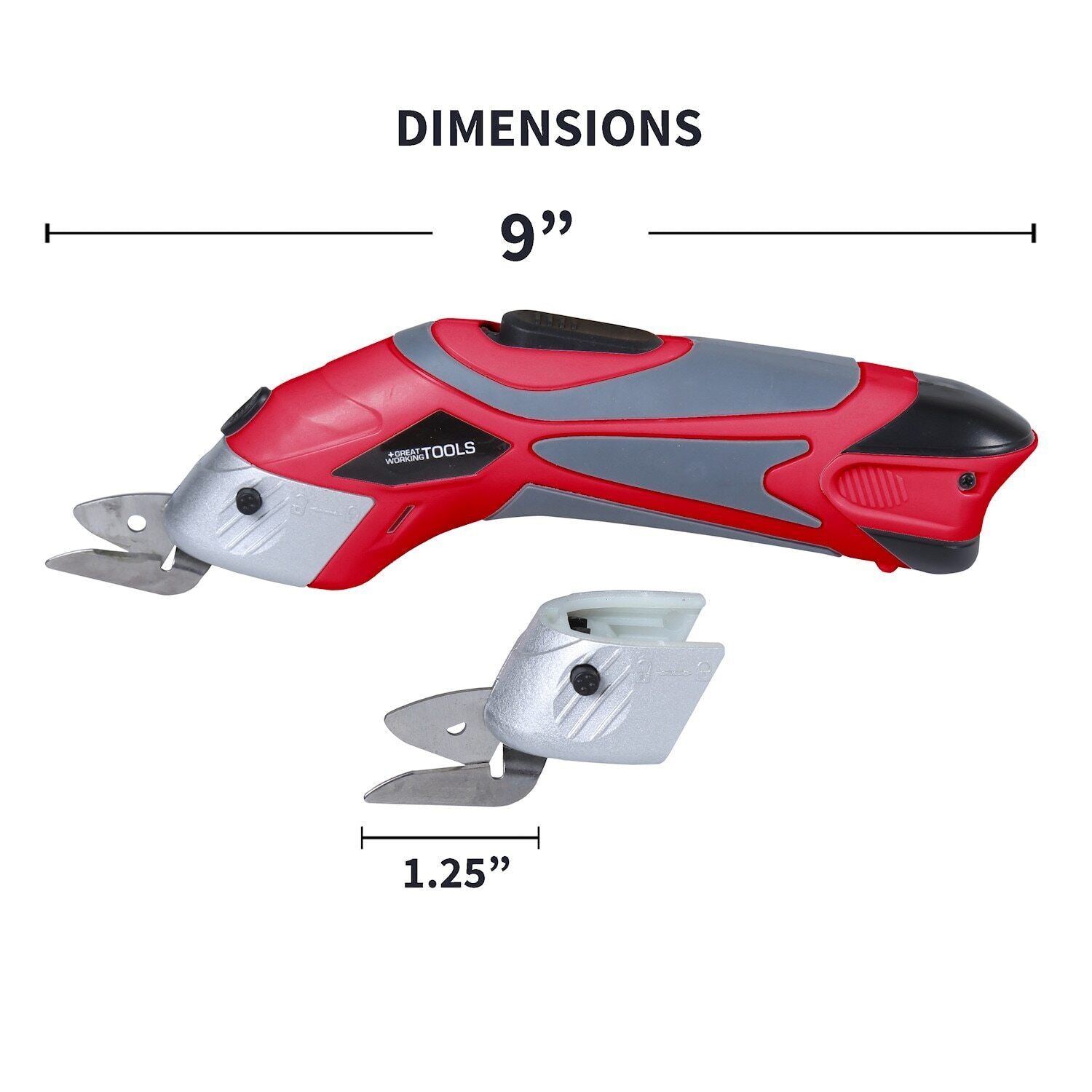Great Working Tools Electric Box Cutter Cordless Scissors Red 2 Pcs
