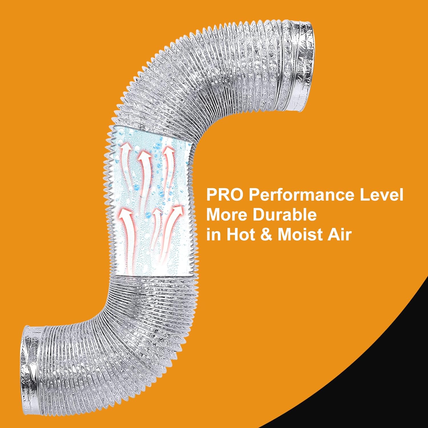 Steelsoft Extra Thick (6-ply) Dryer Vent Duct Hose 4 inch 8 Feet Flexible, Heavy Duty, 4&s;&s; Aluminum Foil Ducting Pipe Tube Dryer Hose Ven