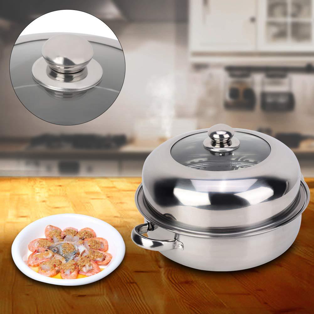 neufday steamer pot, 28cm stainless steel single layer stockpot hotpot food steamer pot cookware for household cooking