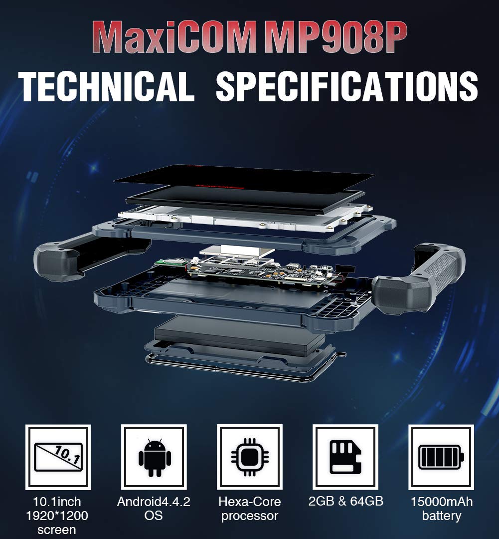 Autel MK908P OBD2 Sacnner Automotive Diagnostic Scan Tool J2534 ECU Coding Bi-Directional Control Complete Systems with MV105
